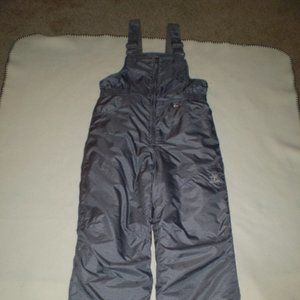 GIRLS SIZE: 14/16~BIB ONE-PIECE PEWTER GRAY SNOWPANTS~GENTLY WORN